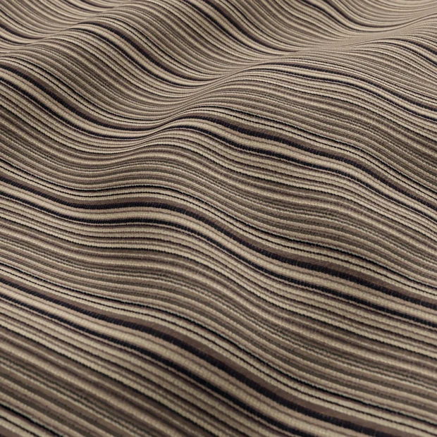 Photo of the fabric Bingo Coffee swatch by Zepel FibreGuard Pro. Use for Upholstery, Accessory. Style of Chenille, Stripe