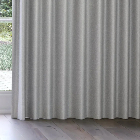 Photo of the fabric Glamour Steel swatch by James Dunlop. Use for Curtains, Accessory. Style of Plain, Taffeta