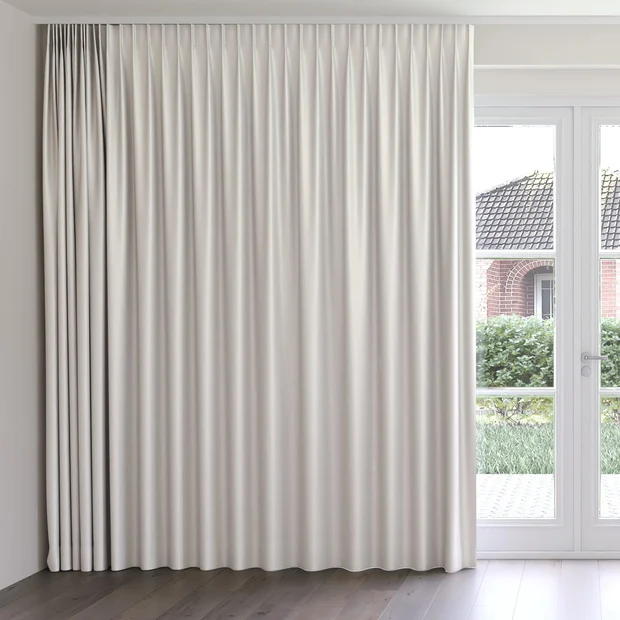 Photo of the fabric Stallion 2 Blackout Parchment swatch by James Dunlop Essentials. Use for Curtains. Style of Plain, Texture