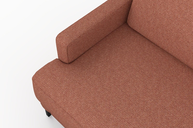 Photo of the fabric Grain Sienna swatch by Mokum. Use for Upholstery, Accessory, Top of Bed. Style of Plain, Texture
