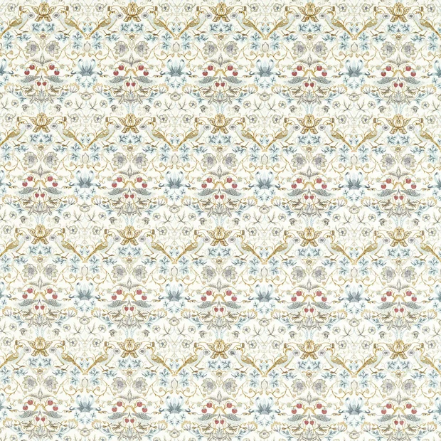 Photo of the fabric Strawberry Thief Embroidery F1745 2 swatch by Clarke & Clarke. . Style of Embroidery, Traditional