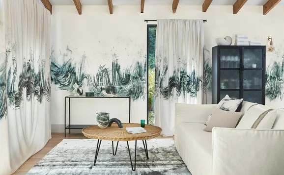 Photo of the fabric Drifting Panel W623 02 in situ by Villa Nova. Use for Wall Covering, Wall Panel/Mural