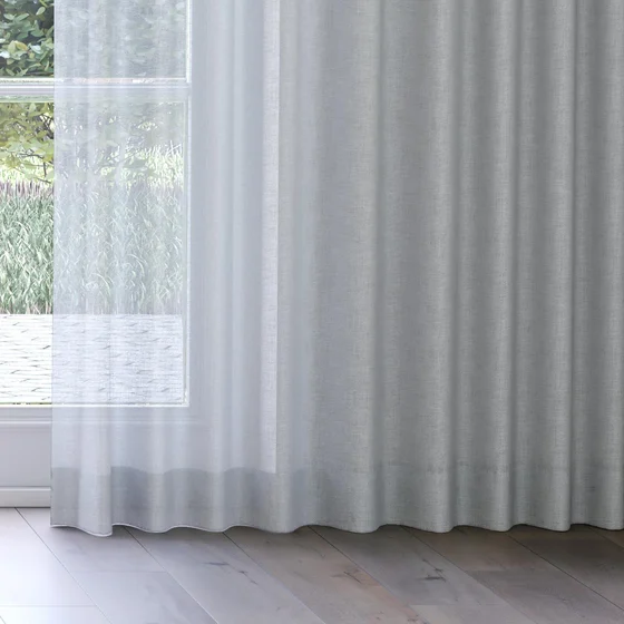 Photo of the fabric Statement Silver swatch by James Dunlop. Use for Sheer Curtains. Style of Plain, Sheer