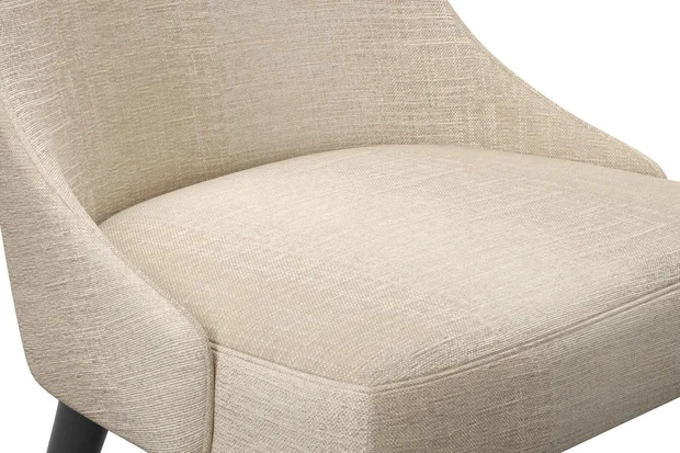 Photo of the fabric Maxime Sand swatch by James Dunlop. Use for Upholstery, Accessory. Style of Stripe, Texture