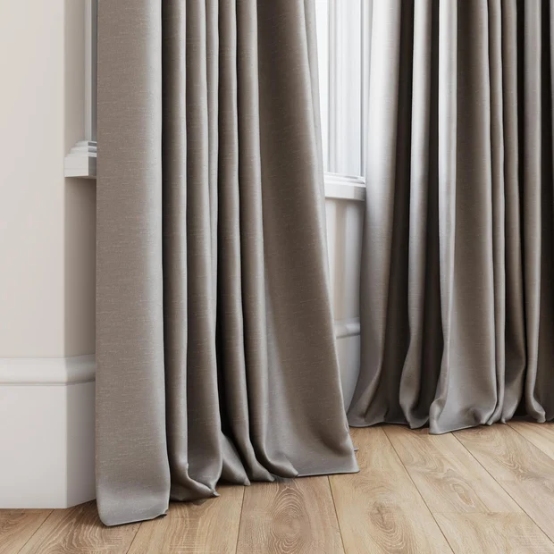 Photo of the fabric Silk Road Aloy swatch by James Dunlop Essentials. Use for Curtains, Accessory. Style of Plain, Texture