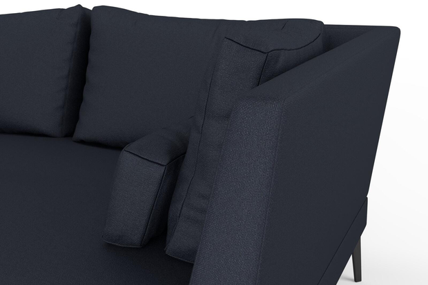 Photo of the fabric Epitome Ink swatch by Mokum. Use for Upholstery, Accessory. Style of Plain, Taffeta