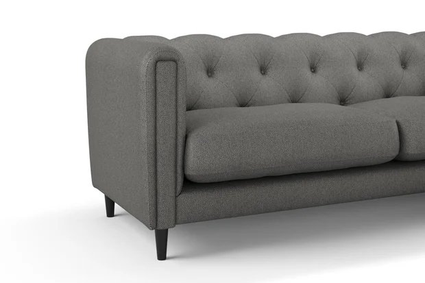 Photo of the fabric Aviator Raven swatch by James Dunlop FibreGuard. Use for Upholstery, Accessory, Top of Bed. Style of Chenille, Plain