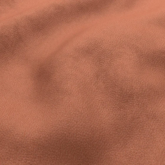 Photo of the fabric Feather Soft Coral swatch by Zepel FibreGuard. Use for Upholstery, Accessory, Top of Bed. Style of Plain, Velvet