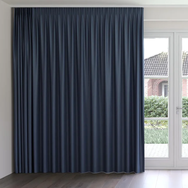Photo of the fabric Eclipse Blackout Midnight swatch by James Dunlop. Use for Curtains. Style of Plain, Texture