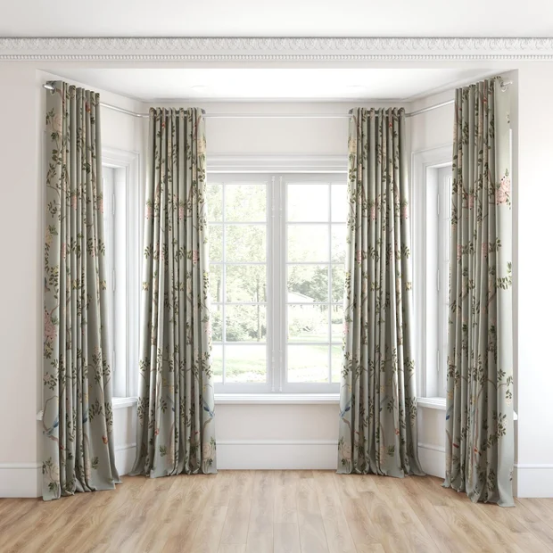 Photo of the fabric Sakura Duckegg swatch by James Dunlop. Use for Curtains, Accessory. Style of Floral And Botannical