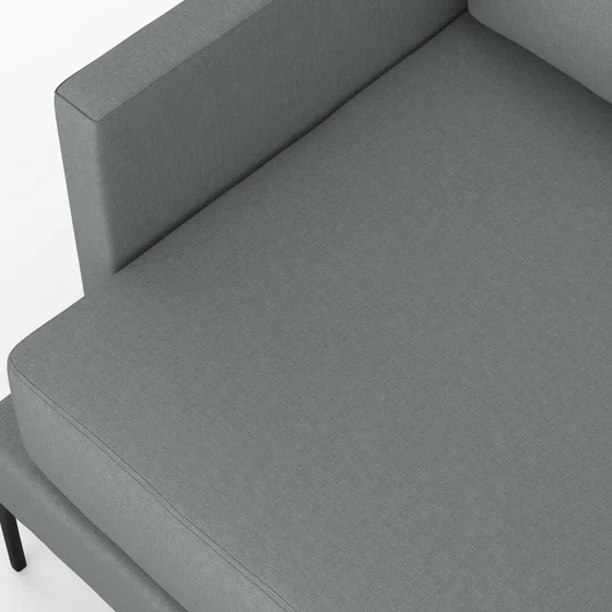 Photo of the fabric Infinite Celadon swatch by Mokum. Use for Curtains, Upholstery, Accessory, Top of Bed. Style of Plain, Texture