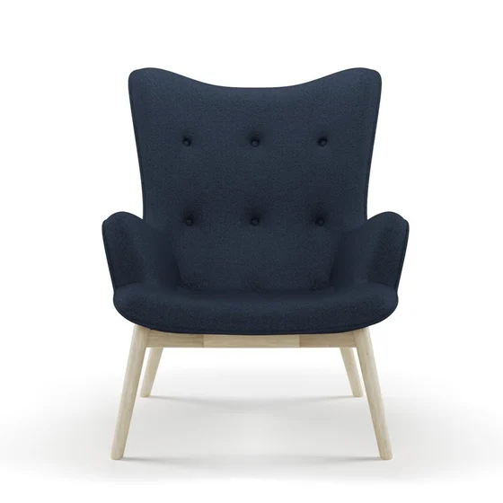 Photo of the fabric Sabato Navy swatch by James Dunlop FibreGuard. Use for Upholstery, Accessory. Style of Plain, Texture