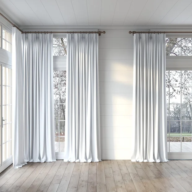 Photo of the fabric Oakley FR Whitewash swatch by James Dunlop. Use for Curtains. Style of Plain, Texture