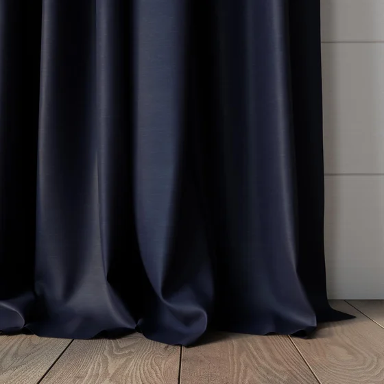 Photo of the fabric Luxe Marine swatch by James Dunlop Essentials. Use for Curtains, Accessory, Top of Bed. Style of Plain, Texture