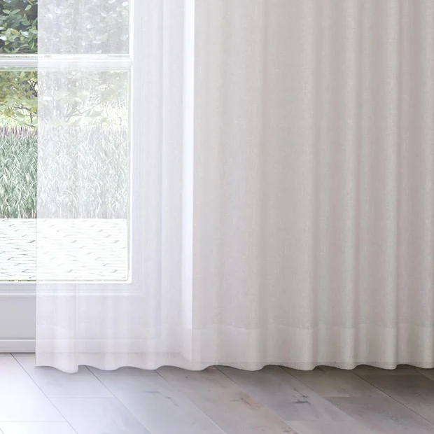 Photo of the fabric Tempest Linen swatch by Mokum. Use for Sheer Curtains. Style of Plain, Sheer