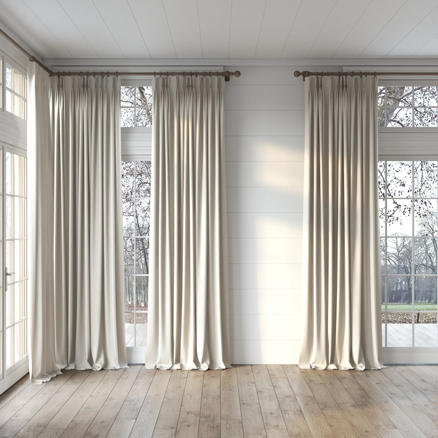 Photo of the fabric Oakley FR Linen swatch by James Dunlop. Use for Curtains. Style of Plain, Texture