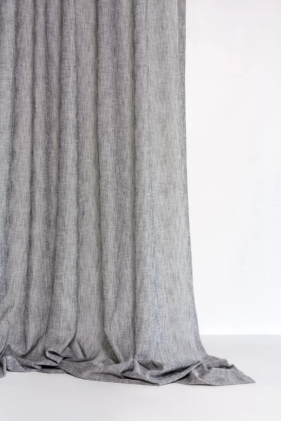 Photo of the fabric Shoji Celadon in situ by Mokum. Use for Sheer Curtains. Style of Plain, Sheer