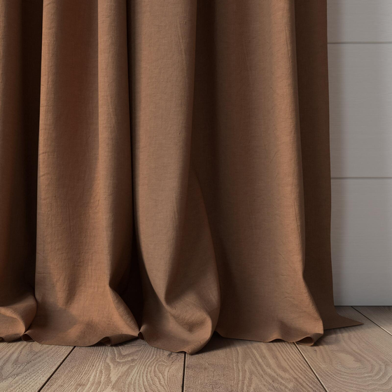 Photo of the fabric Satori Stonewash Burnt Orange swatch by Mokum. Use for Curtains, Upholstery Light Duty, Accessory, Top of Bed. Style of Plain, Texture