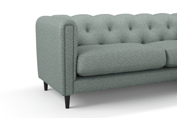 Photo of the fabric Omni Emerald swatch by James Dunlop FibreGuard. Use for Upholstery, Accessory, Top of Bed. Style of Plain, Texture